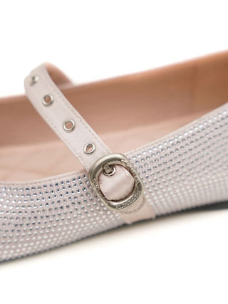 [Moromoro2] Rhinestone Bow Ballet Flats