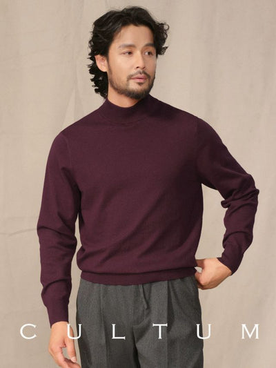 [CULTUM] Cashmere Blend Mock Neck Sweater