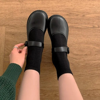 0422 Velcro Button Mary Jane Loafers (3 colors)