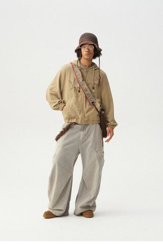 [Monterest] Washed Cotton Pleated Wide Leg Pants