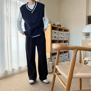 V-neck knit vest