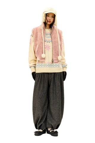 [Moromoro2] Wool Pleated Tapered Wide Pants