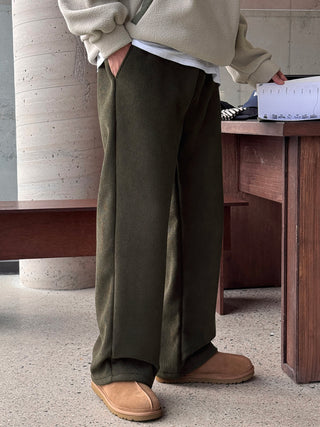 Steady Fleece-Lined Corduroy Wide Pants