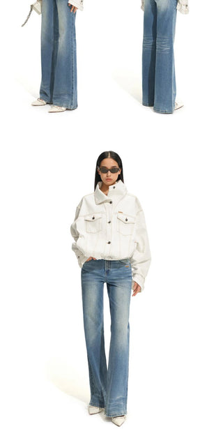 [NOTAWEAR] Washed Denim Cropped Jacket