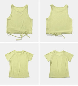[Monterest] Slim Fit Tank & Tie-Front Tee Set