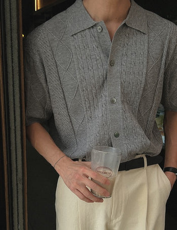 Fisherman Short Sleeve Cardigan (4 colors)