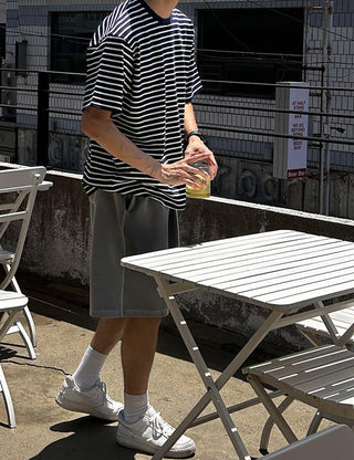 Heavy Striped Short Sleeve T-shirt (High Q)