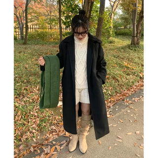 High-neck long coat
