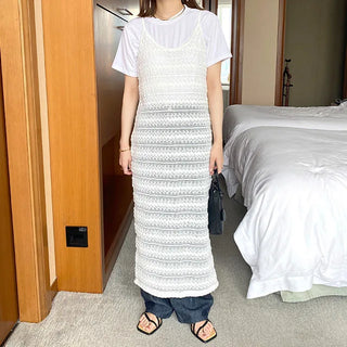 wavy lace sleeveless ops