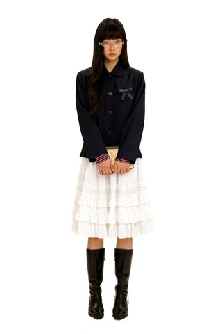 [Moromoro2] Doll Collar Pleated Hem  Blazer