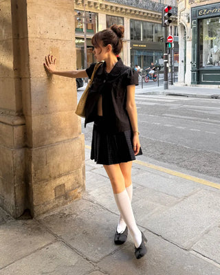 Double-breasted, oversized collar shirt