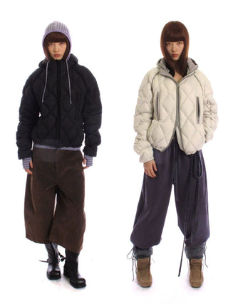 [NeverSeez] Diamond Quilted Down Jacket