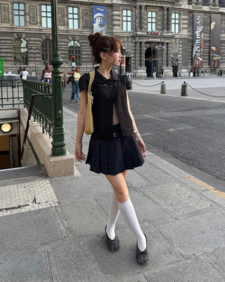 Double-breasted, oversized collar shirt