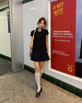 Double-breasted, oversized collar shirt