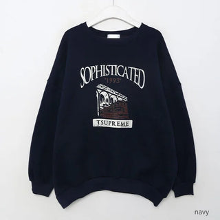 Lettering Print Oversized Sweatshirt