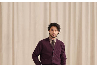 [CULTUM] V-Neck Cotton Cashmere Blend Cardigan