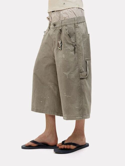 [MASONPRINCE] Multi-Pocket Splatter Work Pants