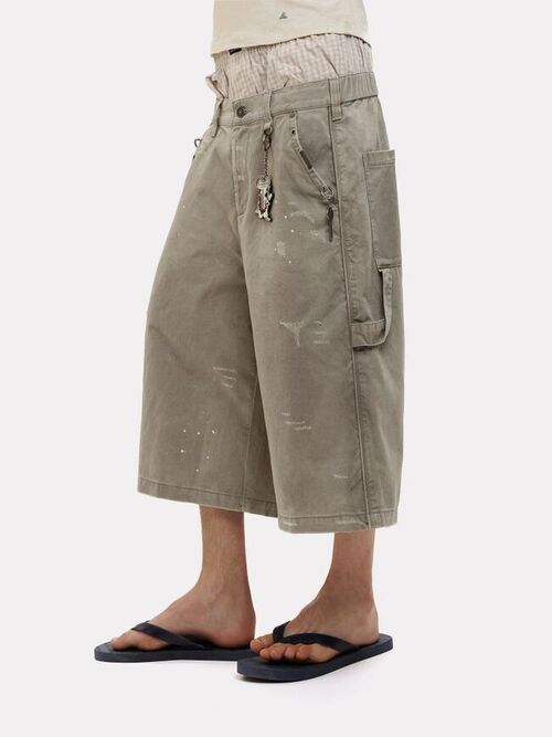[MASONPRINCE] Multi-Pocket Splatter Work Pants