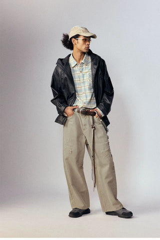[Monterest] Distressed Washed Cotton Work Pants