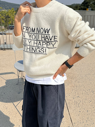 FROM NOW Intarsia Soft Knit