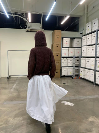 [NEVERSEEZ] Asymmetric Pocket A-Line Pleated Skirt