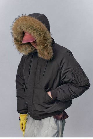 [Monterest] N2B Hooded Down Jacket with Fur Trim