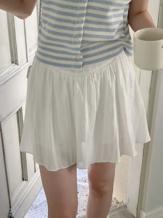 Elastic shirred mini skirt