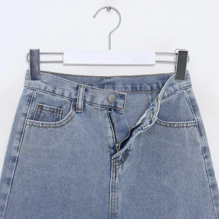 denim mini skirt