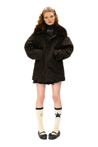 [Moromoro2] Flower Sequin Bow Wool Ballet  Flats