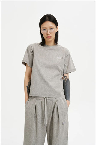 [MASONPRINCE] Washed Cotton Knit Tee with Label