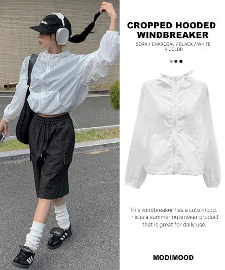 Cumming Windbreaker Crop Hooded Jacket - 4 Colors
