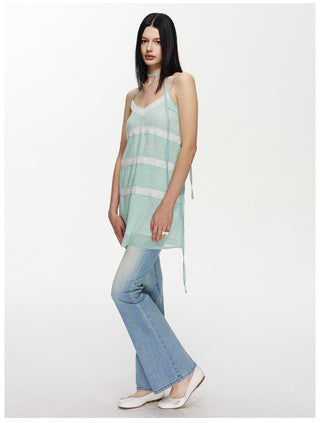 [NECY] Mint Sweet Polka Dot Chiffon Dress