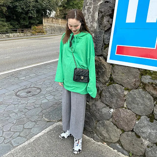 Oversized knit hoodie
