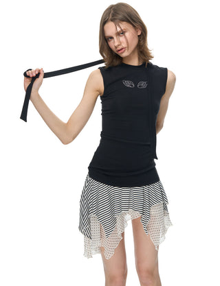 [NECY] Angel Wing Scarf Sleeveless Top
