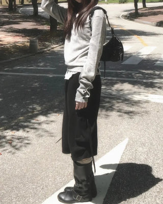 button v-neck knit (2color)