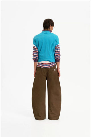 [MASONPRINCE] Curved Double Pleat Wide Pants