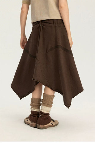 [Monterest] A-Line Patchwork Sweat Skirt