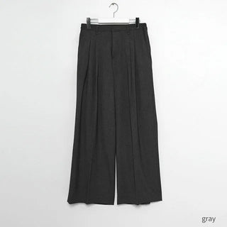 high waist pintuck wide slacks