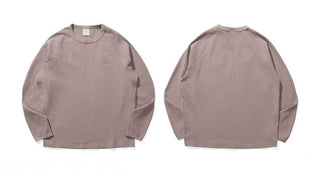 [Monterest] Waffle Knit Drop Shoulder Long Sleeve Tee