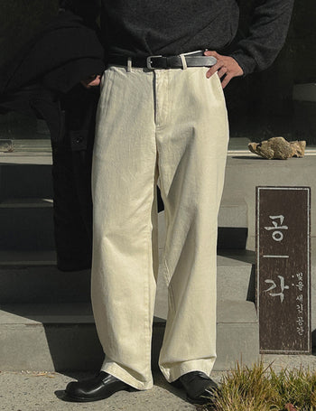 Blend Brushed Cotton Back Elastic Pants (4 colors, M~L)