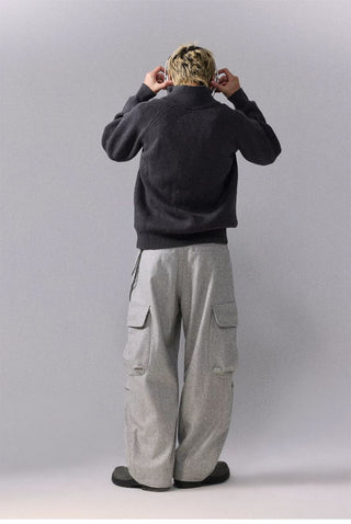 [Monterest] Wool Blend Wide Cargo Work Pants