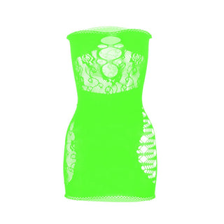 Net hollow out solid tube cut out mini dress