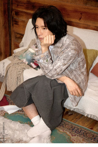 CONP Lace patchwork shirt (gray)