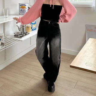 Wide denim pants