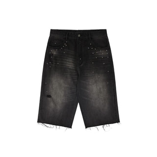 [MASONPRINCE] Studded Script Embroidery Wide Jeans