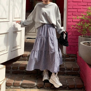 Checked cantan skirt