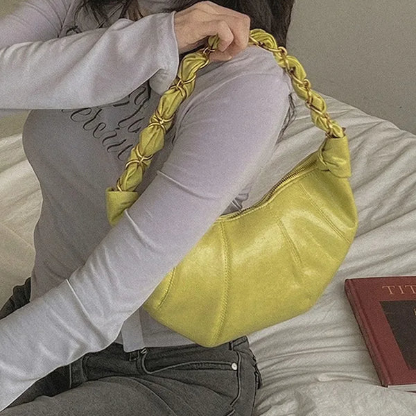 Sorbet Leather Pastel Hobo Shoulder Bag