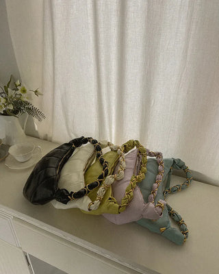 Sorbet Leather Pastel Hobo Shoulder Bag