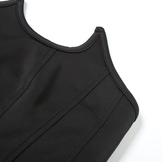 Zip-up backless solid corset tube top