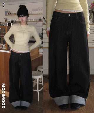 Paul You Raw Wide Roll-up Pants - 2 colors